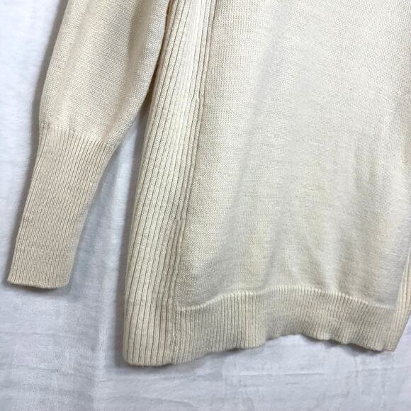 J. Crew Large Wool Alpaca Cream Cardigan Sweater‎ Warm Pockets Softgirl Stretch - Picture 4 of 10